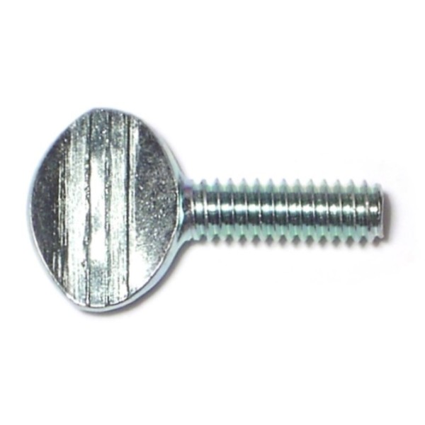 Midwest Fastener Thumb Screw, 1/4"-20 Thread Size, Spade, Zinc Plated Steel, 1 in Lg, 4 PK 60513
